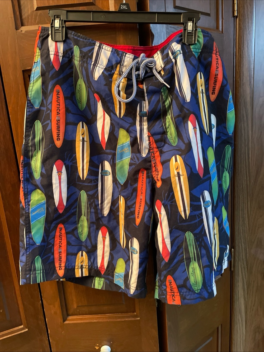 NICE Nautica mens swim shorts . Waist size 36" . SURF BOARDS patterns